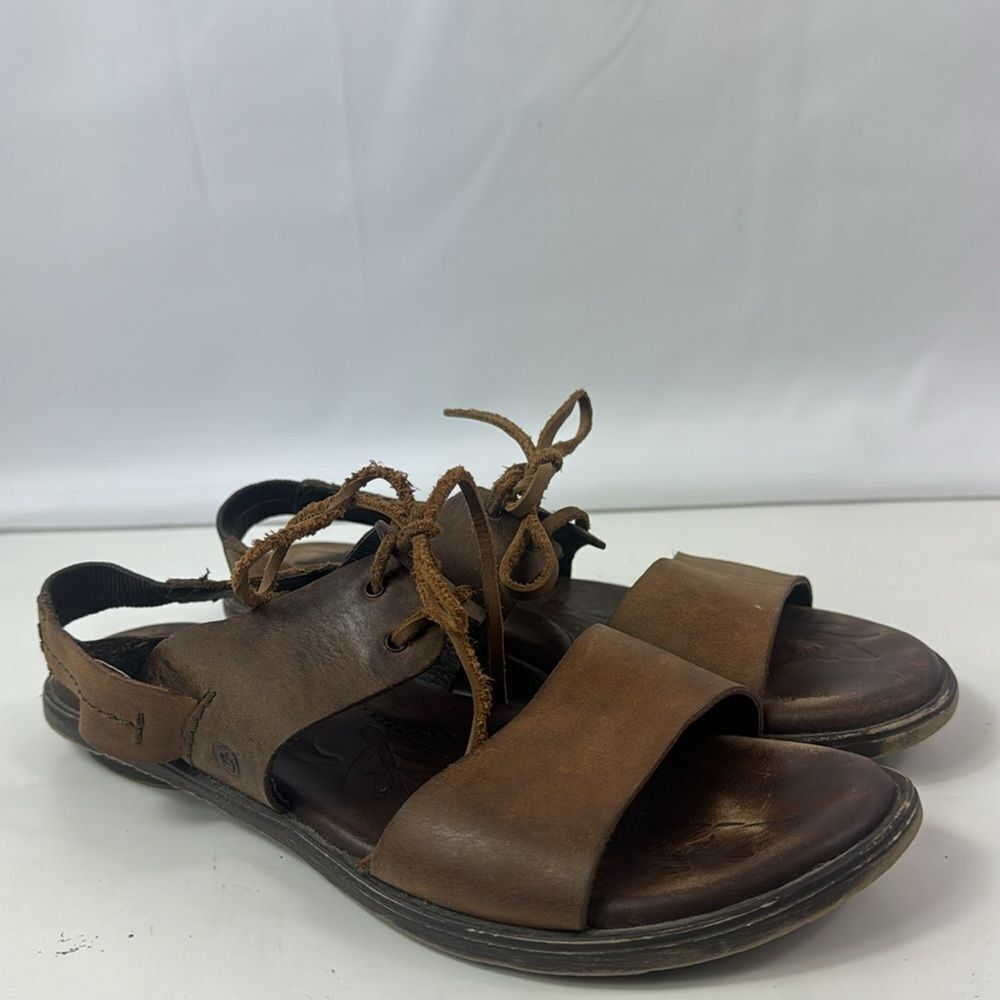 Born Logo Brown Leather Handcrafted Women's Sandals